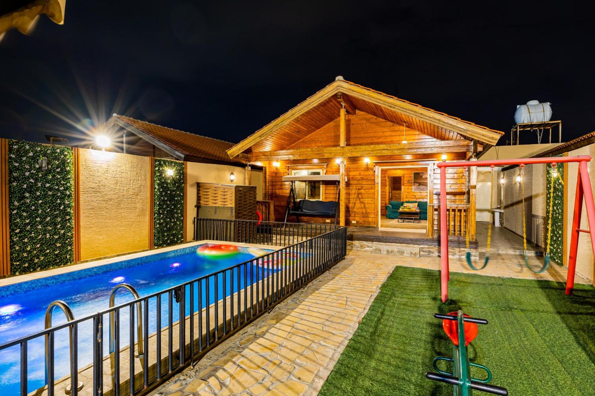 شاليهات الكوخ السويسري وأكوابارك Villa Ash Shishah Exterior foto
